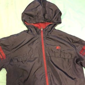 navy blue windbreaker